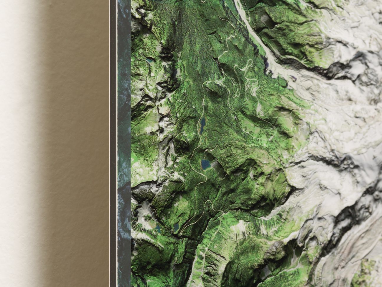 Side angle photo of Mount Rainier acrylic print